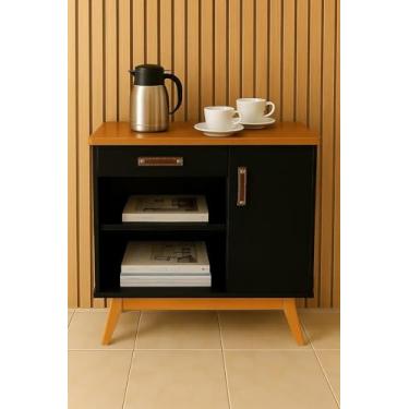 Imagem de Aparador Cantinho Do Café Buffet Siena Com Gaveta Cor Preto-nature
