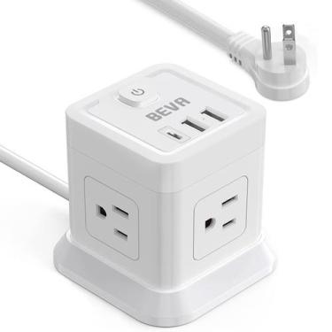 Imagem de Power Strip BEVA Cube Desktop 4 tomadas 3 portas USB 1,5 m