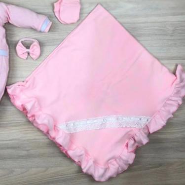 Imagem de Manta bebê malha algodão detalhes delicados aconchegante - Bia Melanci