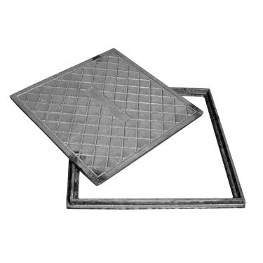 Imagem de Tampa Caixa Gordura Inspeção Esgoto 40X40Cm Ferro Simples