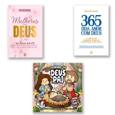 Imagem de Combo Devocional - Kit com 2 Livros Devocionais + Livro de Colorir Fofo