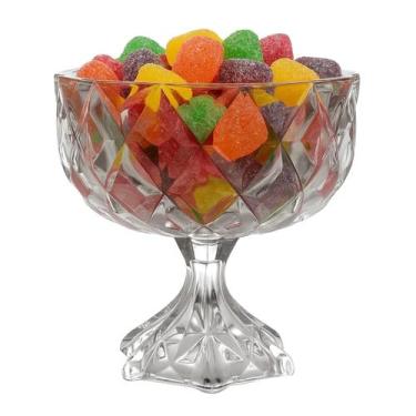 Imagem de Centro De Mesa Vidro Fruteira Baleiro C Pé 15,5x13,5 Cristal - Majesti