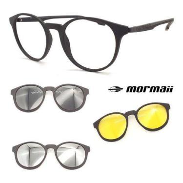Imagem de Armação Grau Redondo Mormaii 6071 Swap2 Preto +3 Clipons CPN, Preto