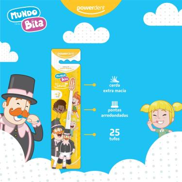 Imagem de Escova de dente infantil Powerdent 3D Mundo Bita