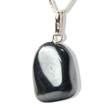 Imagem de Colar Pedrinha Hematita Montagem na Prata 950 - CristaisdeCurvelo