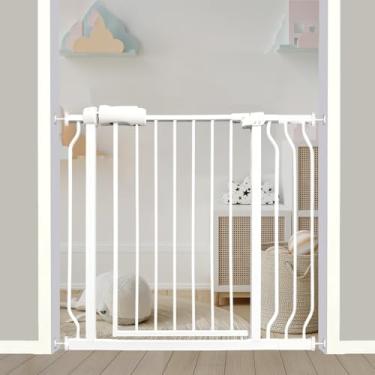 Imagem de Portão de bebê de 86 a 96 cm para escadas, portão para cães de estimação, para portas, portão de segurança para crianças, para cozinha, sala de estar com extensão