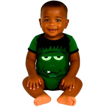 Imagem de Body Bebê Frankenstein, Manga Curta, Fantasia Halloween, Verde (BR, Alfa, GG, Verde)