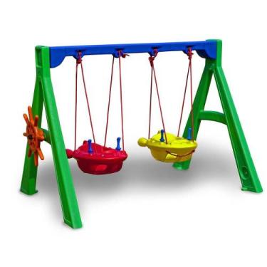 Imagem de Playground Balanço Jet Duplo com Suporte e Timão - Freso