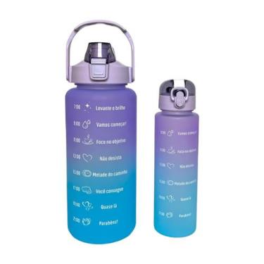 Imagem de Kit C/2 Garrafa De Água Incentivo Fitness Degradê 2L + 700ml - TOP ÚTI