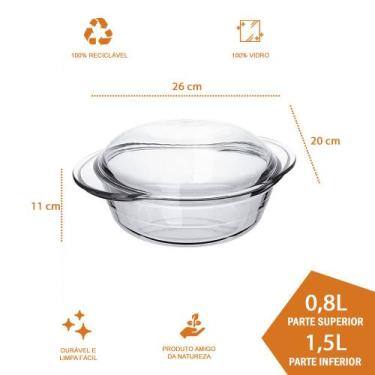 Imagem de Terrina Redonda Pequena Base 1,5L Tampa 0,8L - 2Un Nadir - NADIR FIGUE