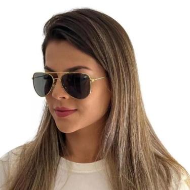 Imagem de Óculos De Sol Aviador Tradicional Feminino Masculino UV400 - Finoti, V