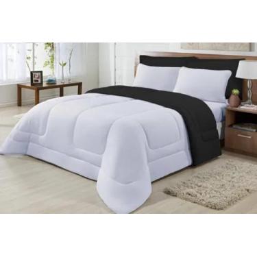 Imagem de Edredom Queen Size + Jogo Cama Queen Malha Penteada 100% Algodão-4 peç