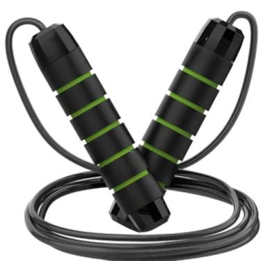 Imagem de Pula Corda corda de Pular Profissional Fitness e Emagrecimento Queima Calorias com Rolamento Suave(2 UNIDADES,VERDE)