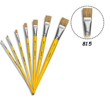 Imagem de 7 Pincel Tigre 815 Chato Cerda Natural N.0,04,08,12,16,20,24 