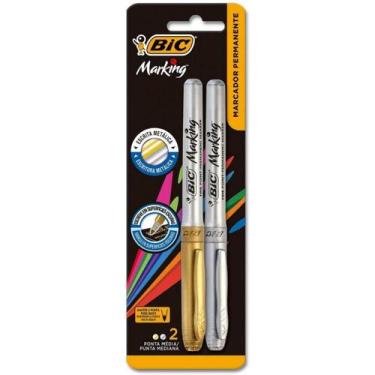 Imagem de Marcador Permanente Marking Metalico Prata/Ouro Bli C/2 Uni Bic