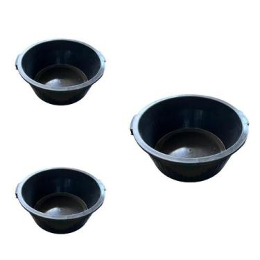 Imagem de 3 Bacia Plástica 35 Litros Pr Profissional Reforçada Roupa - Pa Brinqu