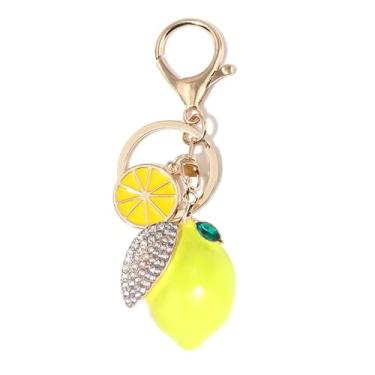 Imagem de Chaveiro de limão com pingente de limão, joias, limões, acessórios, presente para mulheres, Amarelo, tamanho �nico