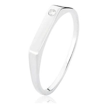 Imagem de Anel Sinete Em Prata Legitima 925 Delicado Com Zirconia - Isa Roncari 