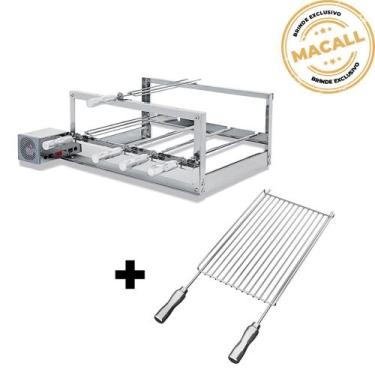 Imagem de Churrasqueira Giratória Inox 5 Espetos 2 Andares The Grill + Grelha Ar