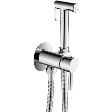 Imagem de Pulverizador De Bidê Para Vaso Sanitário, Torneira De Bidê Quente E Fria Montada Na Parede, Kit De Pulverizador De Fraldas De Pano Portátil, Chrome