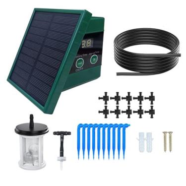 Imagem de de irrigação por gotejamento solar para tela digital de tela Digital de rega automática para 10 plantas em vasos com modos de timer 30x7 anti -sifão DIY Kit de irrigação por