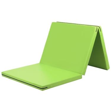 Imagem de KaRaDaStyle Tapete de ginástica tapetes dobráveis elásticos 180 cm x 78 cm x 5 cm exercício treino muscular crianças brincam horizontal tapete de barra esportes ioga à prova de som uso doméstico (verde)