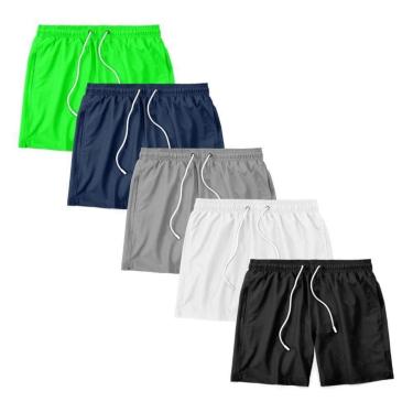 Imagem de Kit 5 Shorts Bermuda Masculino Tactel Liso Praia Academia-Masculino
