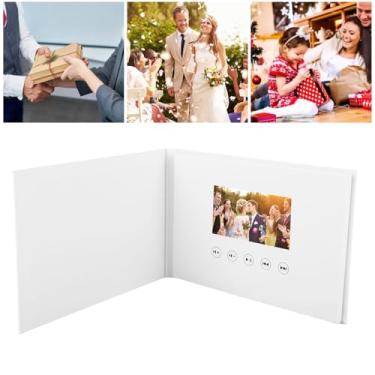 Imagem de Cartão de Felicitações de Vídeo, 720p HD Personalize Seu Próprio álbum de Vídeo Com Memória de 256 MB, Presente de Cartão de Felicitações Digitais (Bateria de íons Li de 500 mAh