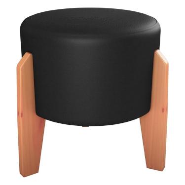 Imagem de Puff Decorativo Para Sala Luxo 44x44 Cm Corano Milani Store Preto