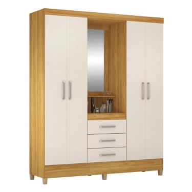 Imagem de Guarda Roupa Capelinha Pérsia 4 Portas Com Espelho - Demóbile Cinamon Touch-off White