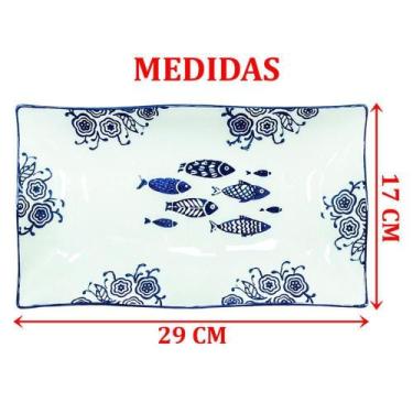 Imagem de Kit 2 Petisqueiras Bowl Grande Travessa Peixe Oceano 550ml - OUTRAS MA