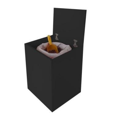 Imagem de Porta Ração Caixa Com Rodízios Pet Armazenar Até 25 Kg Preto - FORMALI
