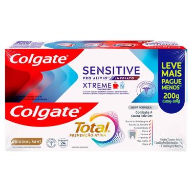 Imagem de Creme Dental Colgate Sensitive Pro Alívio Imediato XTREME 110g e Creme Dental Colgate Total autêntico Mint 90g