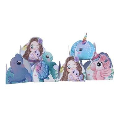 Imagem de Forminhas para Doces Tema Fundo do mar menina — Decoração de Festa Infantil, Lembrancinha, Mesa de Doces Personalizada — Kit com 50 unidades
