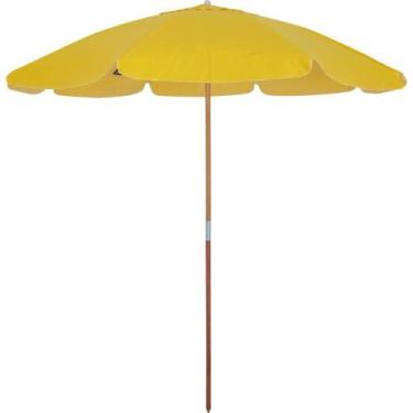 Imagem de Guarda Sol 2,20 Metros em Bagum Guararapi Amarelo com Cabo de Madeira 