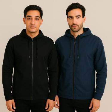 Imagem de Kit 2 Corta Vento Masculino Impermeável Sem Estampa Agasalho de Invern