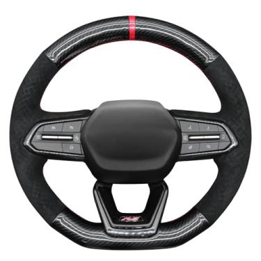 Imagem de MEWANT Capa de volante Athsuede em relevo em fibra de carbono PU para Chevy Equinox RS Silverado EV RST 2025