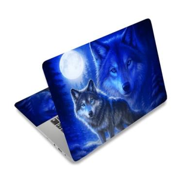 Imagem de PLIGREAT Adesivo para laptop, 30.5 cm 33.0 cm 33.8 cm 35.6 cm 38.1 cm 38.1 cm capa de decalque universal PVC skin adesivos arte decalque reutilizável protetor de notebook, lobo legal