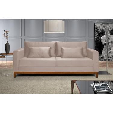 Imagem de Sofá Bahamas 1,70 Veludo Luxo Sala de Estar Casa Imperial (Marfim 162)