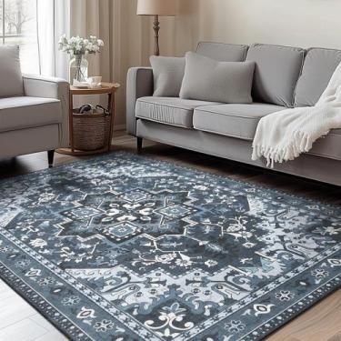 Imagem de Tapete Area Rugflix, azul marinho escuro, 5 x 7 pés, lavável à máquina