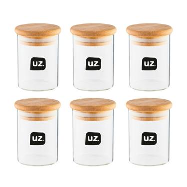 Imagem de Kit 6 Porta Mantimentos Vidro Borossilicato Tampa 110ml UZ
