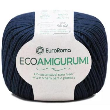 Imagem de Linha Ecoamigurumi Novelo 254 Metros 516TEX Euroroma Fio 8/7, 904 Azul