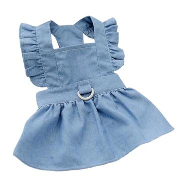 Imagem de QANYEGN Vestido de princesa de cachorro, vestido de estimação com zíper lateral, vestidos respiráveis ​​de animal de estimação para piqueniques de verão ou dias de praia (Azul claro)