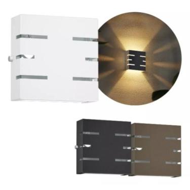 Imagem de Kit 03 Arandelas Alumínio 2 Focos 6 Frisos Muro Parede Mf101 - Mega Fo