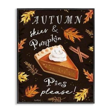 Imagem de Stupell Industries Arte giclée emoldurada preta, céu de outono e tortas de abóbora, design por Elizabeth Tyndall, 76 x 61 cm