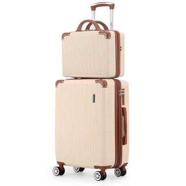 Imagem de Mala de Bordo 10kg com Frasqueira Bagagem de Mão Expansivel Aprovada ANAC com 4 Rodas duplas 360° Cadeado AntiFurto TSA Mala de Viagem Alça Lateral com Divisória, Leve Resistente (Bege)