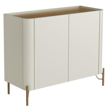 Imagem de Buffet Para Sala de Jantar 2 Portas 1 Gaveta Pés Industrial Dourado Naim I03 Luna Louro - Lyam