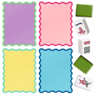 Imagem de Soulchen 4 Pcs Colorful Mahjong Shuffler Cards Cute Thick PVC Tile Mixers with Wavy Scalloped Edges Fun Game Accessories for Mixing Tiles Funny Mahjong Gifts for Lovers Playing