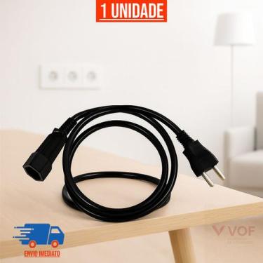 Imagem de Extensão Elétrica Prolongador de Cabo 2 Metros Fio Extensor Bivolt 110
