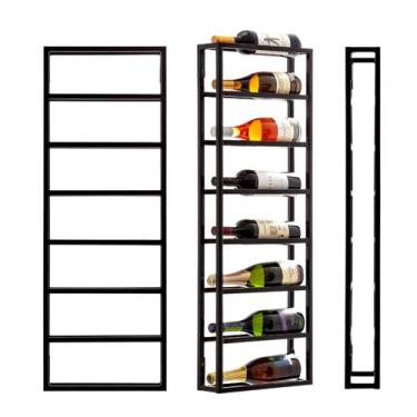 Imagem de Expositor de Bebidas Estilo Industrial 7 Garrafas em Metalon Elegância